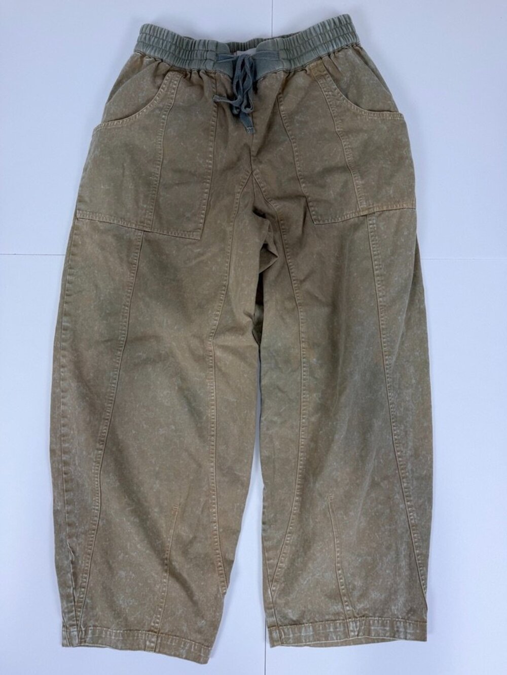 BDG Mineral Wash Utility Barrel Pants Green Tan Size L - Picture 1 of 6